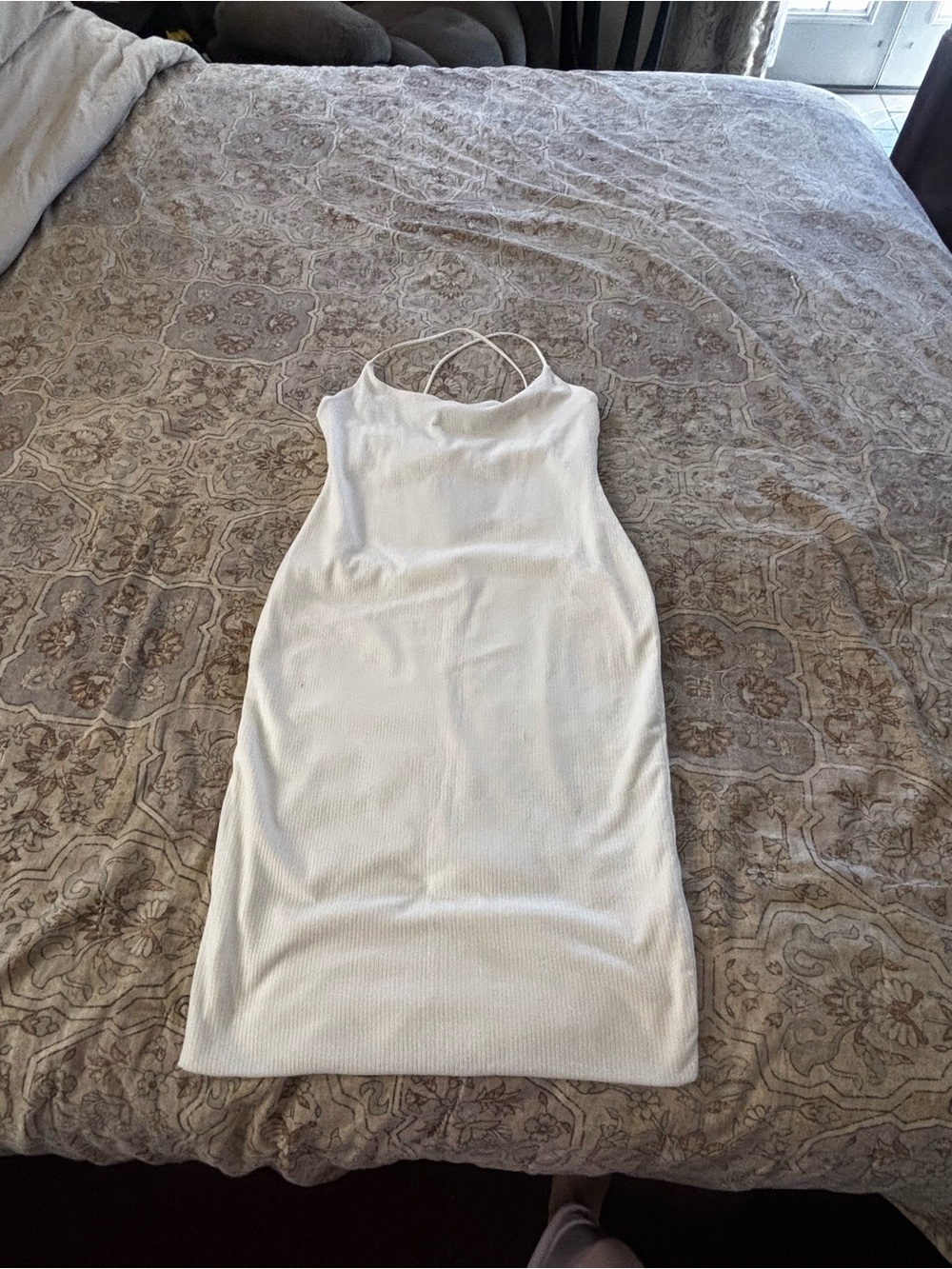 White Spaghetti-Strap Bodycon Dress